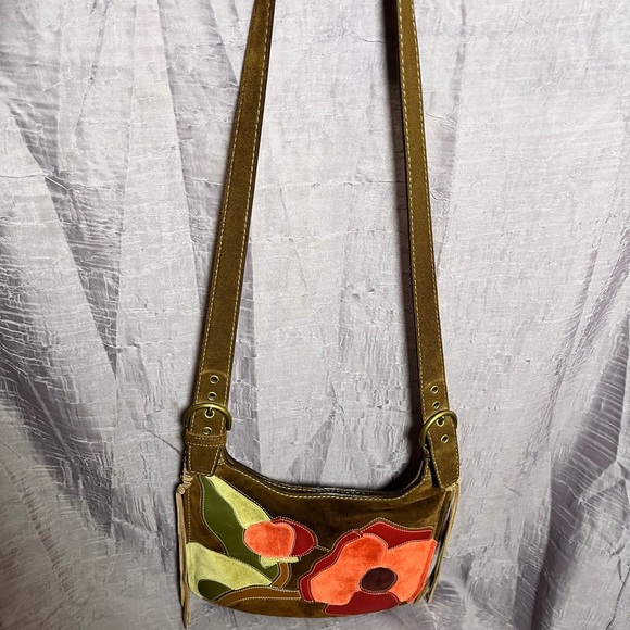 Coach Poppy for Peace Vintage Suede and Leather Shoulder Bag - Picture 9 of 9